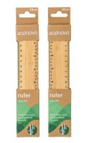 Linijka ECONOVO, 20cm, 100% z biodegradowalnego bambusa, naturalny