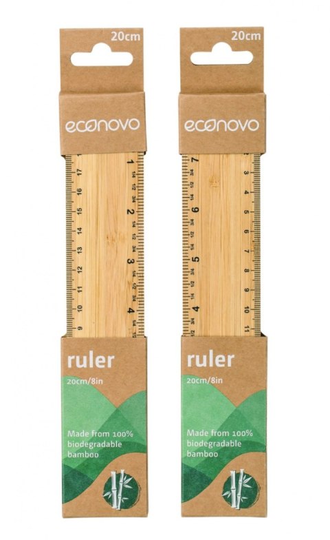 Linijka ECONOVO, 20cm, 100% z biodegradowalnego bambusa, naturalny