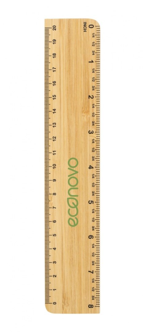 Linijka ECONOVO, 20cm, 100% z biodegradowalnego bambusa, naturalny
