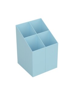 Przybornik na biurko ICO kwadratowy, plastikowy, 4 komory, mix pastelowy