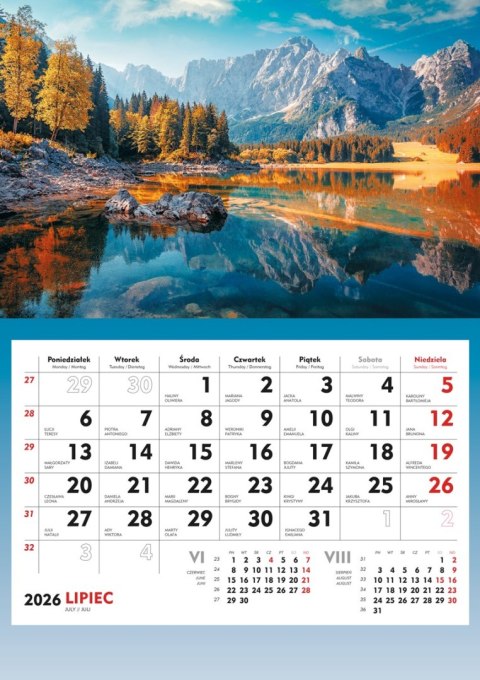 Terminarz Ścienny 2026 Michalczyk i Prokop T-107S-2 kalendarz jednodzielny