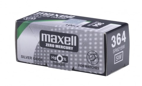 Bateria MAXELL srebrowa, zegarkowa, SR621SW (364), 10 szt.