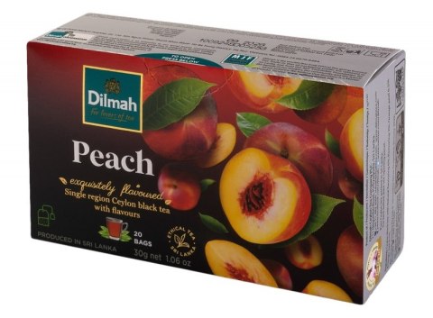 Herbata DILMAH, aromat brzoskiwni, 20 torebek