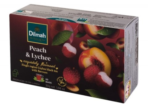 Herbata DILMAH, aromat brzoskwinia & lychee, 20 torebek