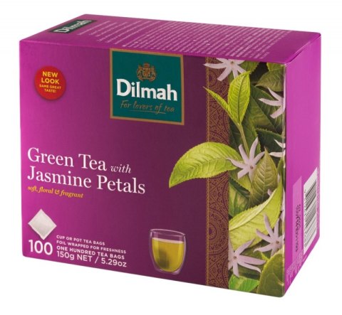 Herbata DILMAH, zielona, jaśminowa, 100 torebek