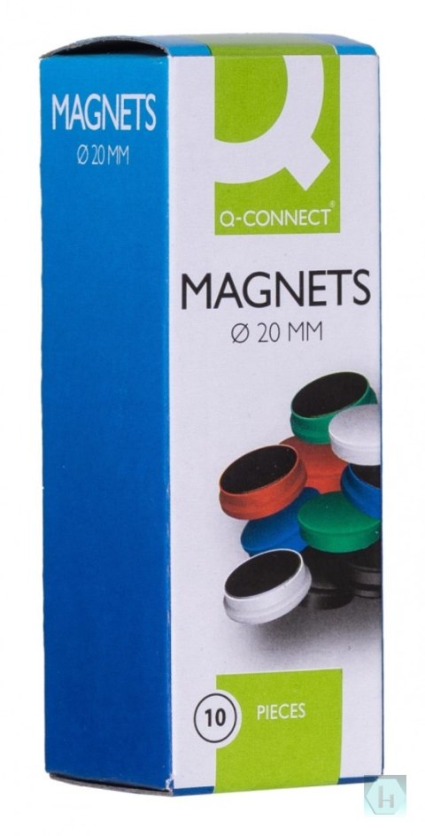 Magnesy do tablic Q-CONNECT, okrągłe, 20mm, 10szt, czerwone