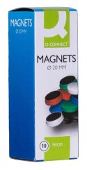 Magnesy do tablic Q-CONNECT, okrągłe, 20mm, 10szt, mix kolorów