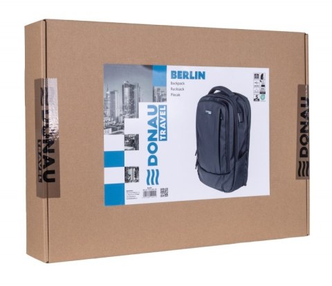 Plecak DONAU TRAVEL Berlin, 15,6", 16l, USB + kabel, czarny