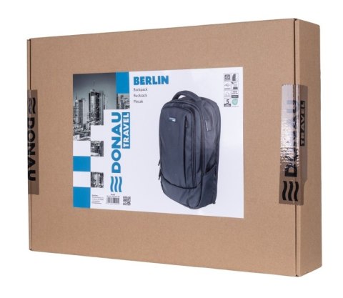 Plecak DONAU TRAVEL Berlin, 15,6", 16l, USB + kabel, czarny