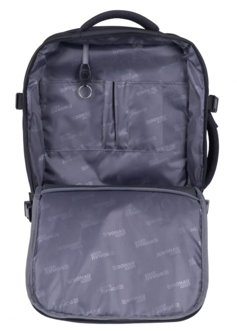 Plecak DONAU TRAVEL Prague, 17", 32l, USB + kabel, czarny
