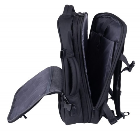 Plecak DONAU TRAVEL Prague, 17", 32l, USB + kabel, czarny