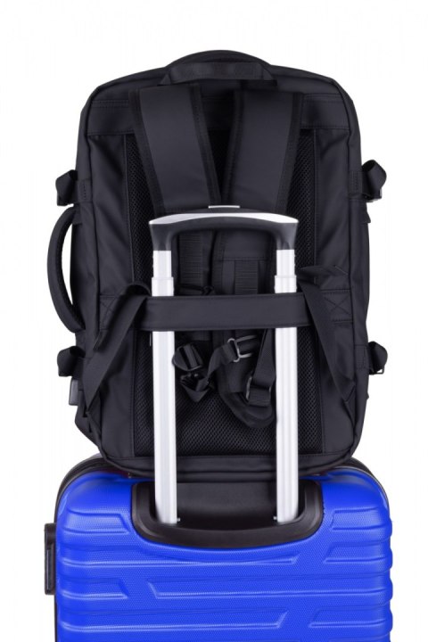 Plecak DONAU TRAVEL Prague, 17", 32l, USB + kabel, czarny