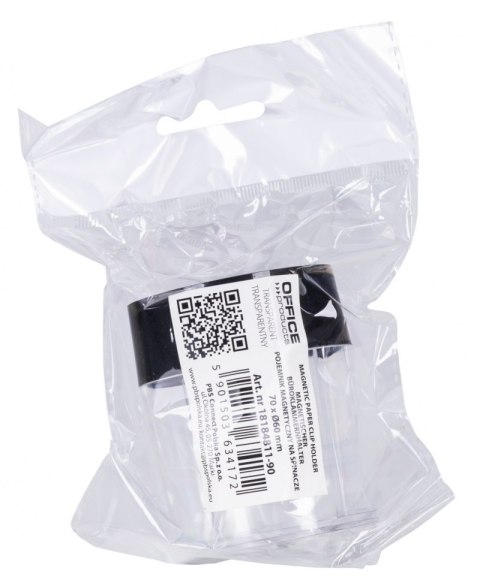 Pojemnik magnetyczny na spinacze OFFICE PRODUCTS, okrągły, pusty, transparentny