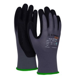 Rękawice DONAU SAFETY Flex-Dotted, kat. II, rozm. 11, szare