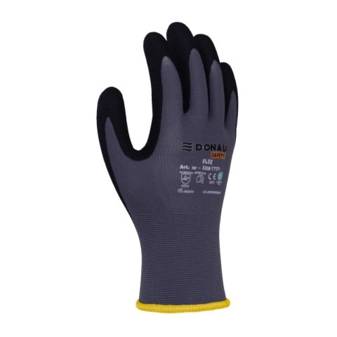 Rękawice DONAU SAFETY Flex, kat. II, rozm. 8, szare