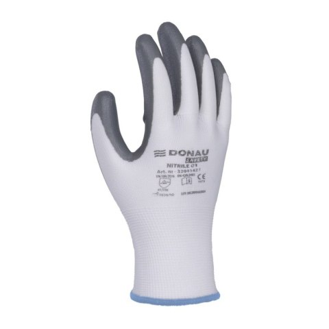 Rękawice DONAU SAFETY Nitrile 01, kat. II, rozm. 9, szare