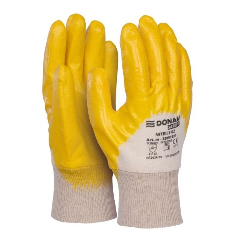 Rękawice DONAU SAFETY Nitrile 02, kat. II, rozm. 7, żółte