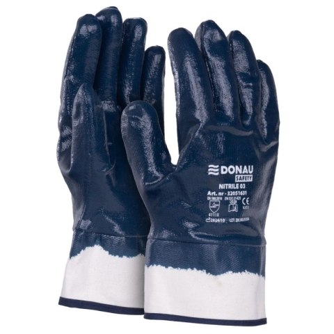 Rękawice DONAU SAFETY Nitrile 03, kat. II, rozm. 9, granatowe