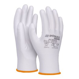 Rękawice DONAU SAFETY PU White, kat. II, rozm. 7, białe