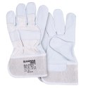 Rękawice robocze DONAU SAFETY DS-DOKGOAT, doker, skóra kozia, rozm. 10,5/XL, szaro-białe