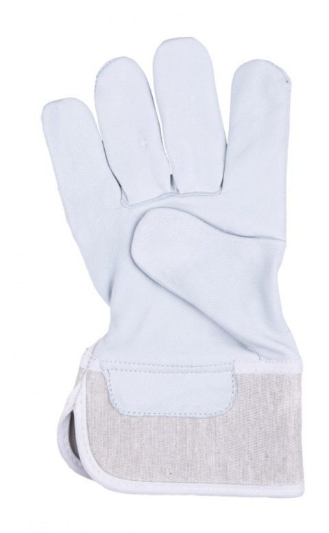 Rękawice robocze DONAU SAFETY DS-DOKGOAT, doker, skóra kozia, rozm. 10,5/XL, szaro-białe