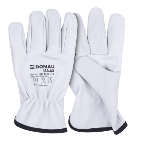 Rękawice robocze DONAU SAFETY DS-DRIVCOW, driver, skóra bydlęca, rozm. 10/XL, białe