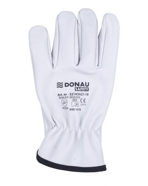 Rękawice robocze DONAU SAFETY DS-DRIVCOW, driver, skóra bydlęca, rozm. 10/XL, białe