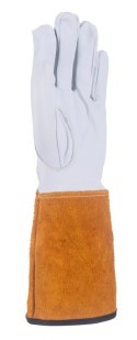 Rękawice spawalnicze DONAU SAFETY DS-KEV WELTIG, kevlar, skóra kozia, rozm. 10/XL, biało-złote