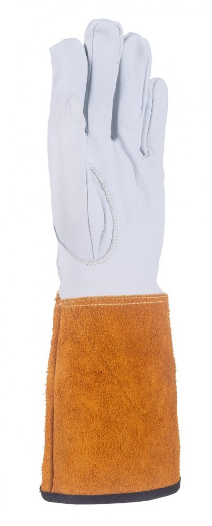 Rękawice spawalnicze DONAU SAFETY DS-KEV WELTIG, kevlar, skóra kozia, rozm. 11/XXL, biało-złote