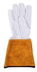 Rękawice spawalnicze DONAU SAFETY DS-KEV WELTIG, kevlar, skóra kozia, rozm. 11/XXL, biało-złote