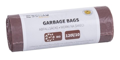 Worki na śmieci DONAU HOME, do segregacji, odpady BIO (LDPE), 120l, 10 szt., brązowe