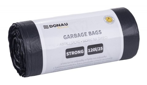 Worki na śmieci DONAU HOME, mocne (LDPE), 120l, 25 szt., czarne