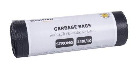 Worki na śmieci DONAU HOME, mocne (LDPE), 240l, 10 szt., czarne