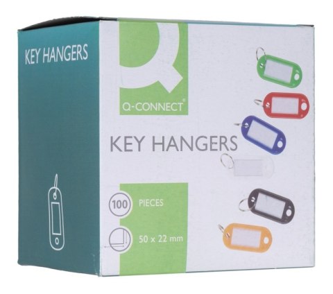 Zawieszki na klucze Q-CONNECT, 50x22mm, 100 szt., białe