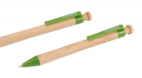 Długopis ECONOVO, obudowa 100% z biodegradowalnego bambusa, 1,0 mm, 2 szt., naturalny