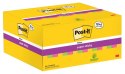 Karteczki samoprzylepne POST-IT® Super Sticky (622-P24SSCOL), 47,6x47,6mm, 18+6x90 kart., mix kolorów, GRATIS