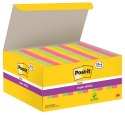 Karteczki samoprzylepne POST-IT® Super Sticky (622-P24SSCOL), 47,6x47,6mm, 18+6x90 kart., mix kolorów, GRATIS