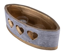 Lampion owal DONAU HOME Golden Heart, 270x95mm, grafitowy