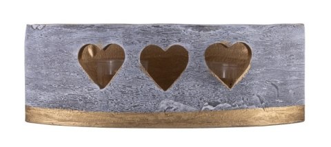 Lampion owal DONAU HOME Golden Heart, 270x95mm, grafitowy