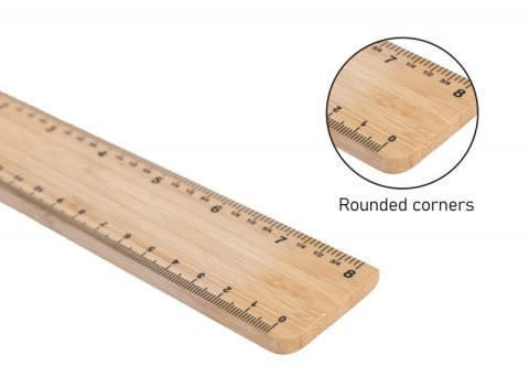 Linijka ECONOVO, 20cm, 100% z biodegradowalnego bambusa, naturalny