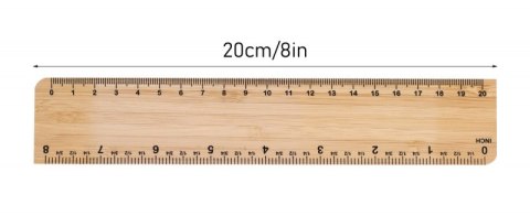 Linijka ECONOVO, 20cm, 100% z biodegradowalnego bambusa, naturalny