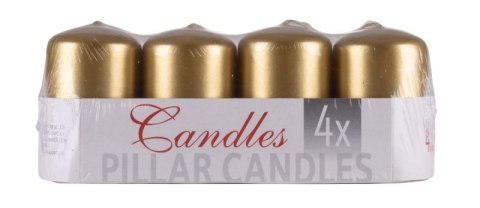 Świeca słupek DONAU HOME Adwent Lakier, 50x80mm, 4 szt., złoty