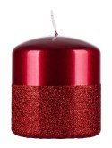 Świeca słupek DONAU HOME Onyx, 80x90mm, czerwony