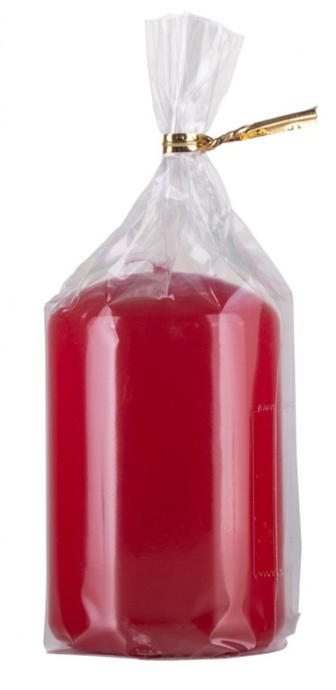 Świeca słupek DONAU HOME Standard Gloss, 50x80mm, czerwony