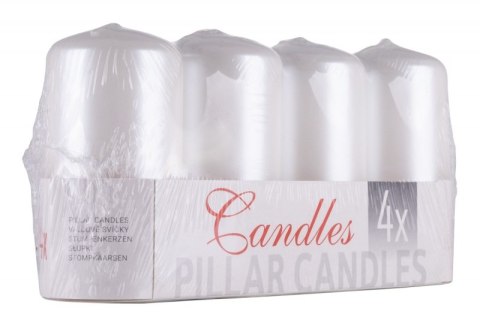 Świeca słupek DONAU HOME Standard Lakier, 50x100mm, 4 szt., biały perła