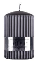 Świeca słupek ryflowana DONAU HOME Alva, 60x90mm, antracyt