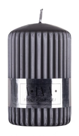 Świeca słupek ryflowana DONAU HOME Alva, 60x90mm, antracyt