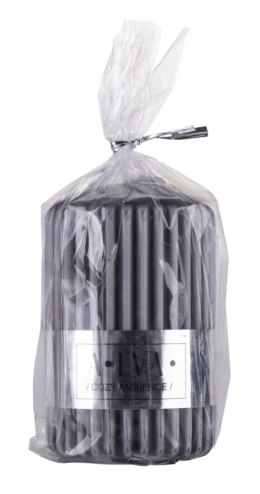 Świeca słupek ryflowana DONAU HOME Alva, 60x90mm, antracyt