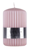 Świeca słupek ryflowana DONAU HOME Alva, 60x90mm, brudny róż