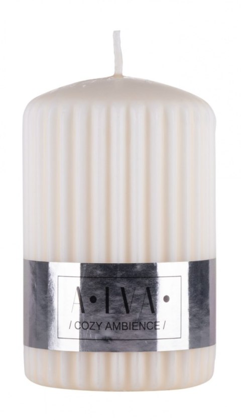 Świeca słupek ryflowana DONAU HOME Alva, 60x90mm, kremowy
